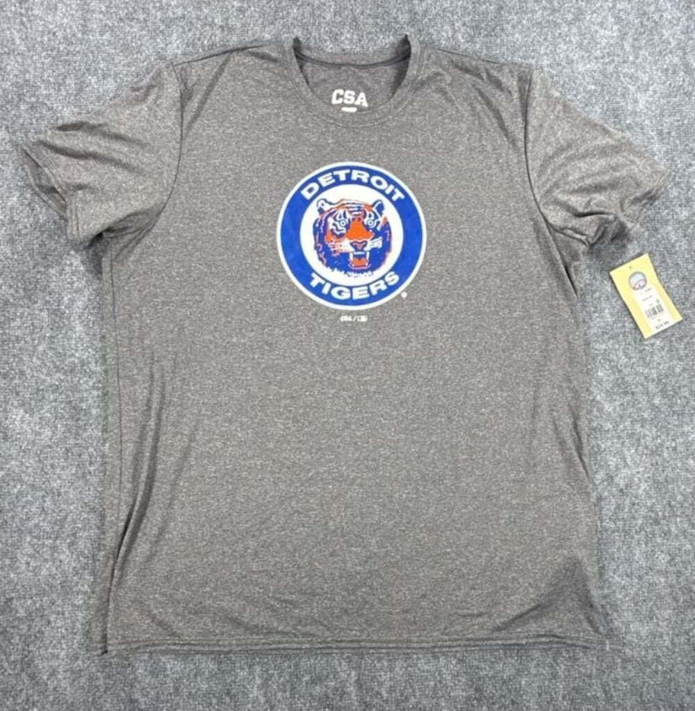 Detroit Tigers MLB Cooperstown Collection Heather Gray Logo T-Shirt CSA XL